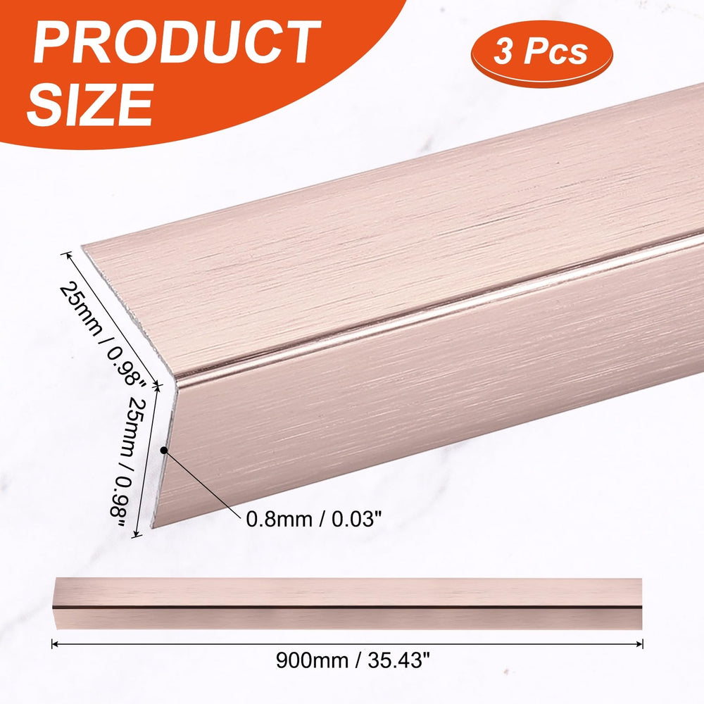 uxcell L-shaped corner protector in rose gold adds durable edge protection