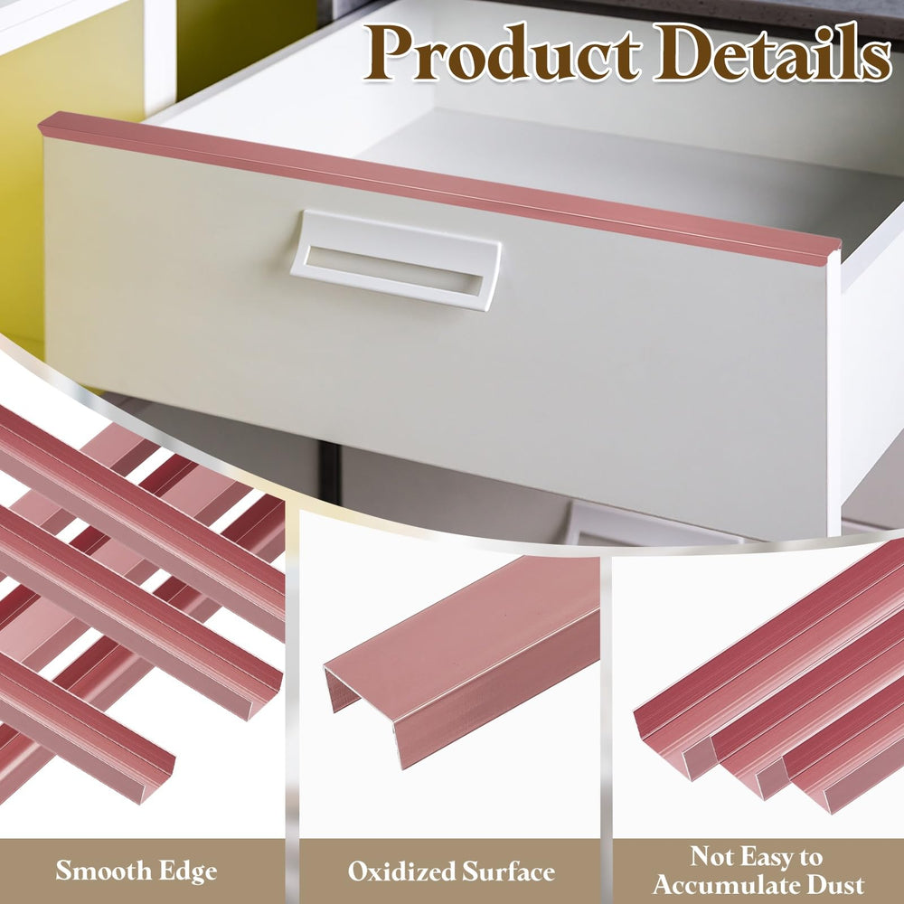 uxcell rose gold aluminum edge protector on a cabinet edge