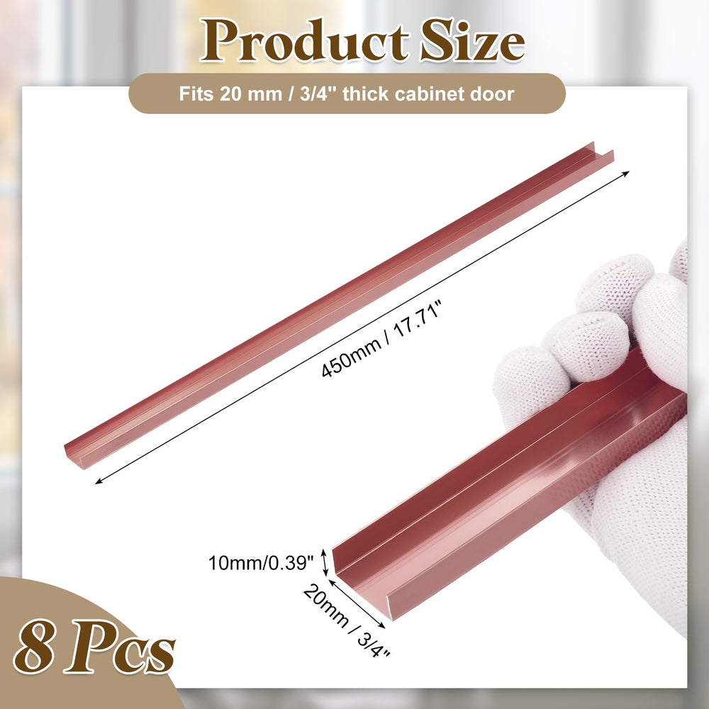 uxcell rose gold edge guard on a drawer front to prevent scuffs
