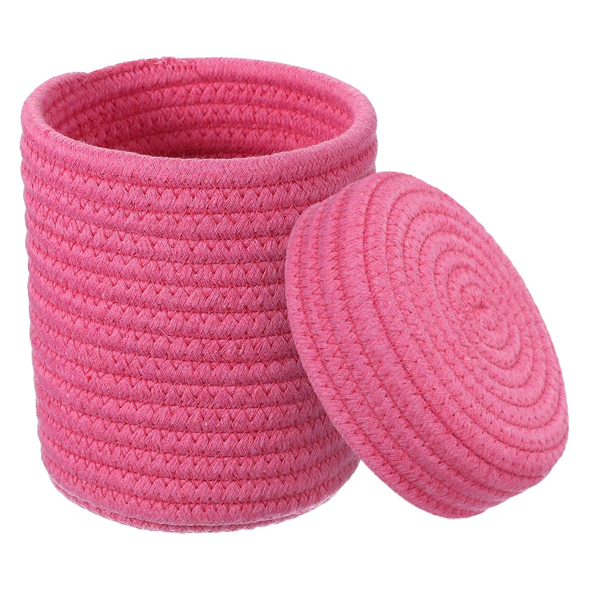 uxcell rose red cotton basket with lid for neat storage