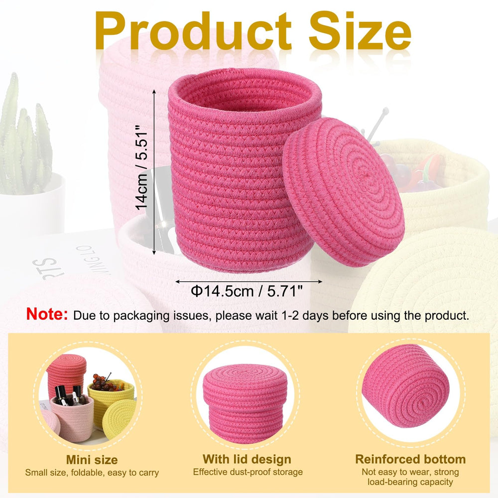 close-up of uxcell cotton rope weave in rose red finish