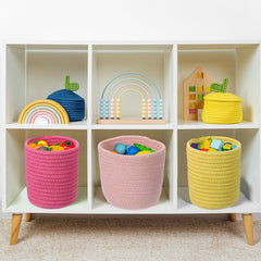 uxcell rose red basket on a shelf for organized space