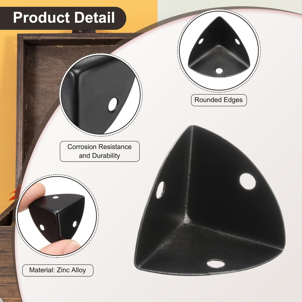 uxcell rounded metal corner protector with black finish on a cabinet