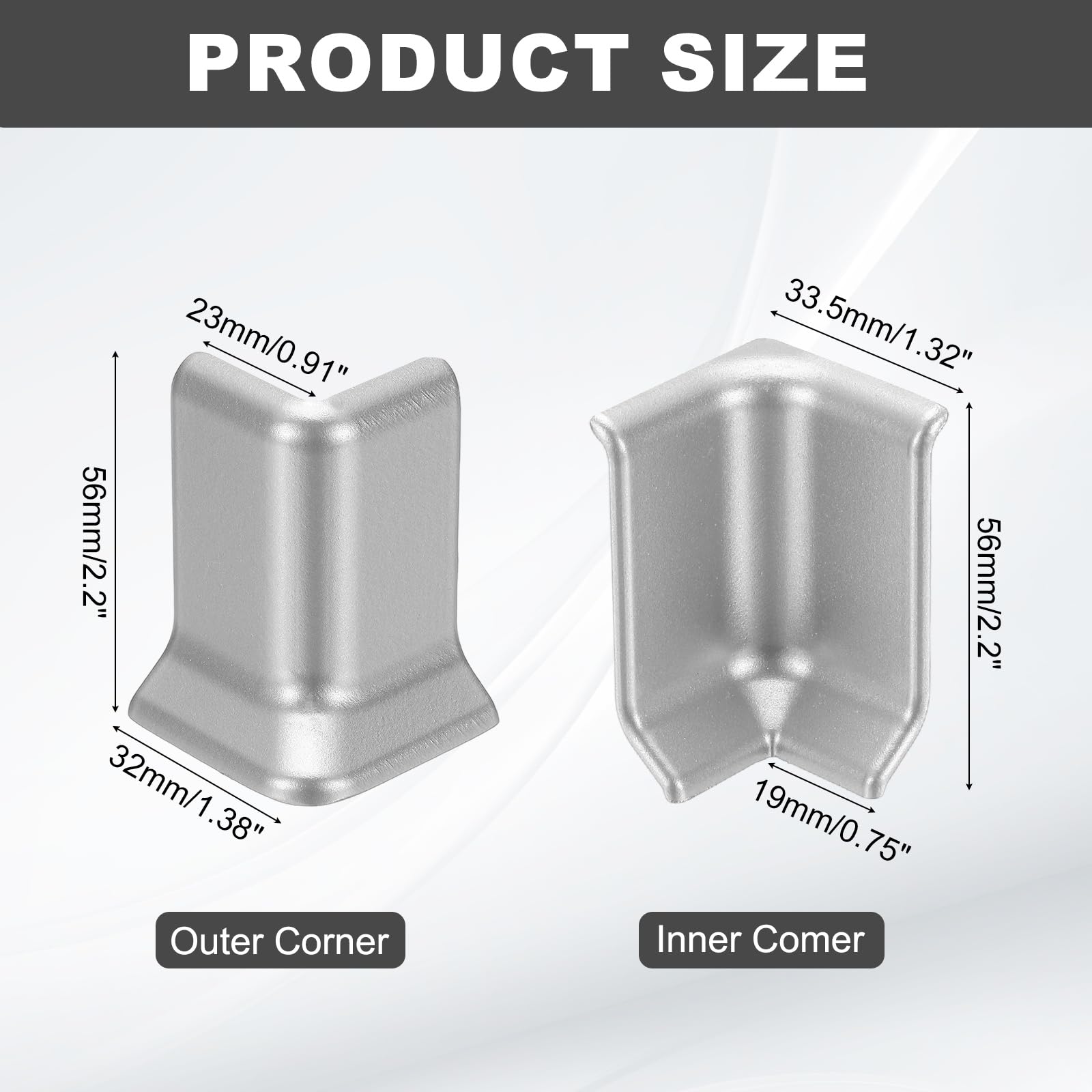 uxcell outer corner block shows silver finish and strong edge protection.