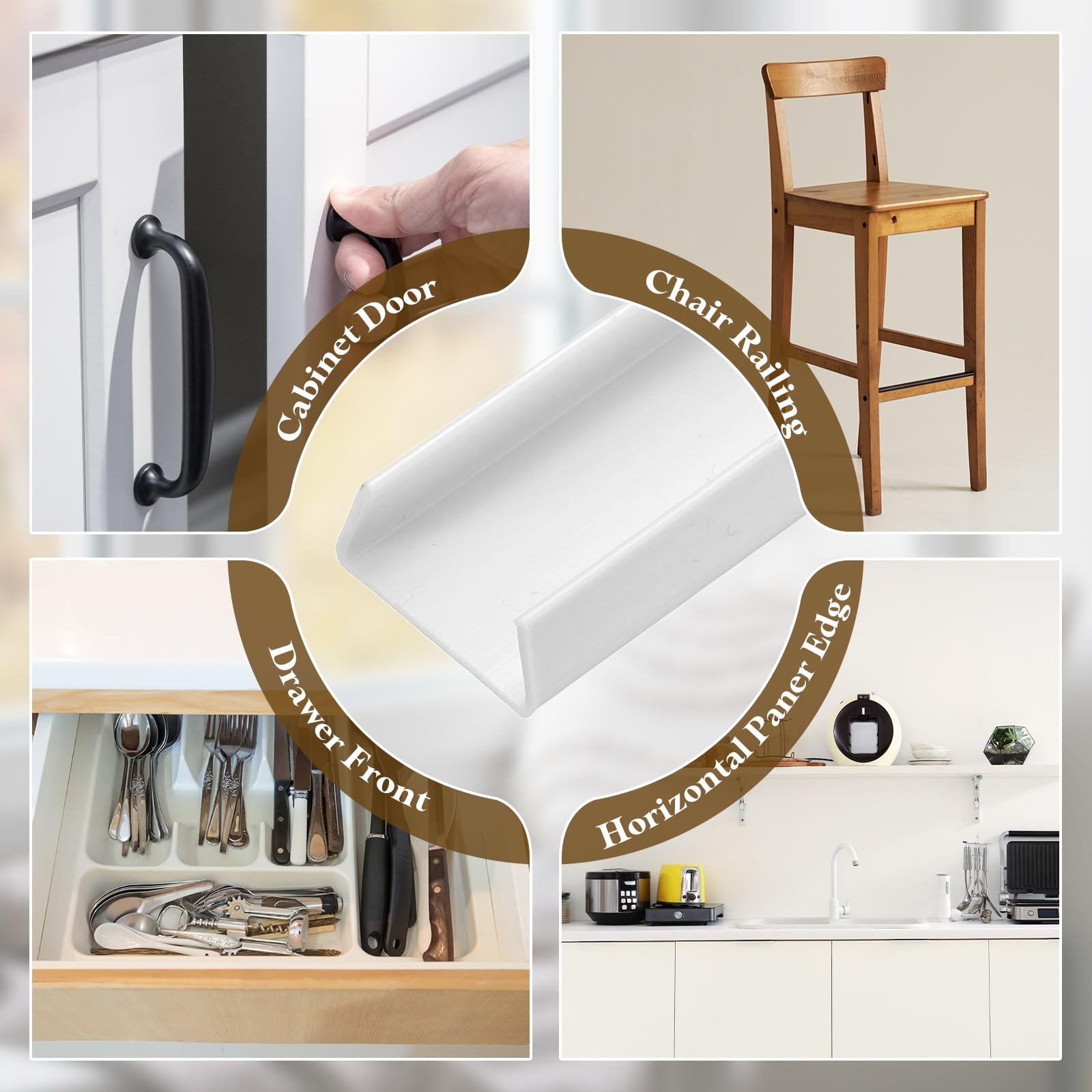 uxcell six-piece set keeps cabinet edges clean and tidy.