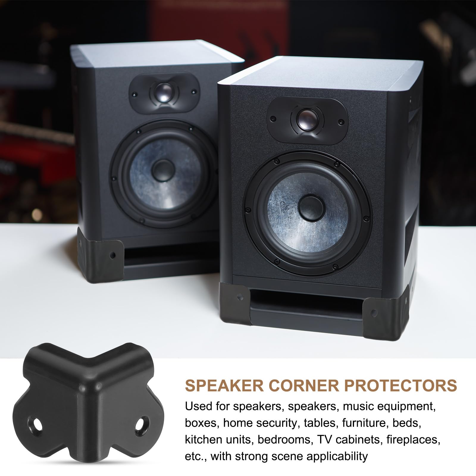 uxcell speaker corner protectors easy install emphasize simple alignment and screw-in fit.