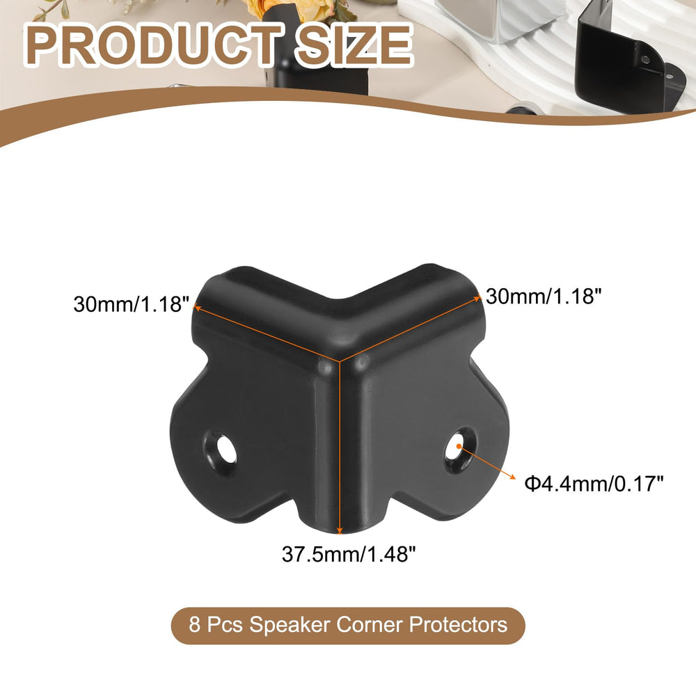 uxcell speaker corner protectors with mounting holes enable quick, secure installation on speakers.
