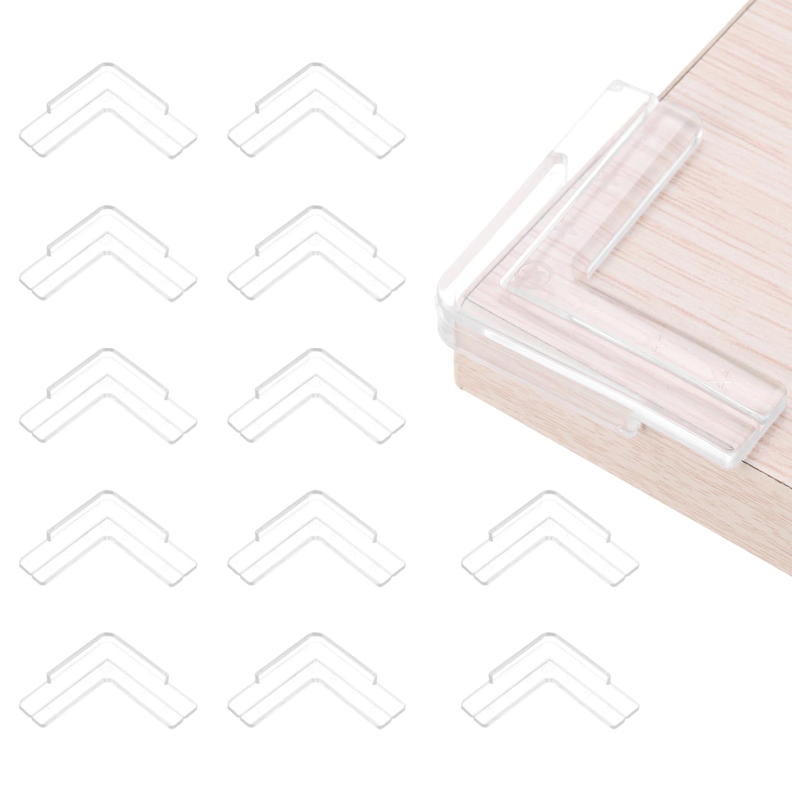 uxcell star-shaped corner protectors on a table edge for child safety