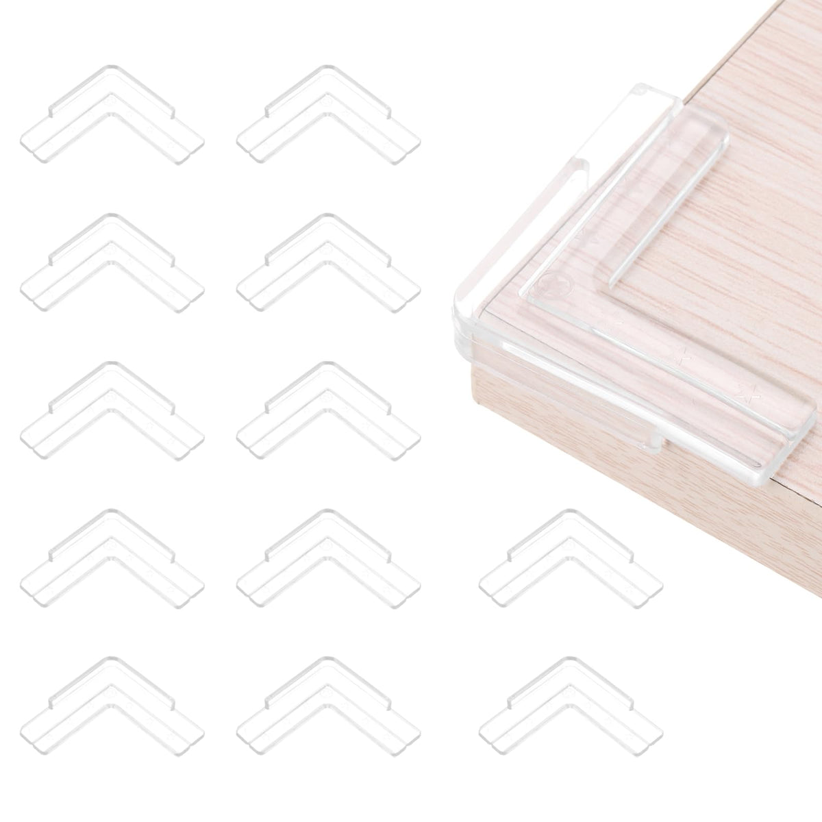 uxcell star-shaped corner protectors on a table edge for child safety