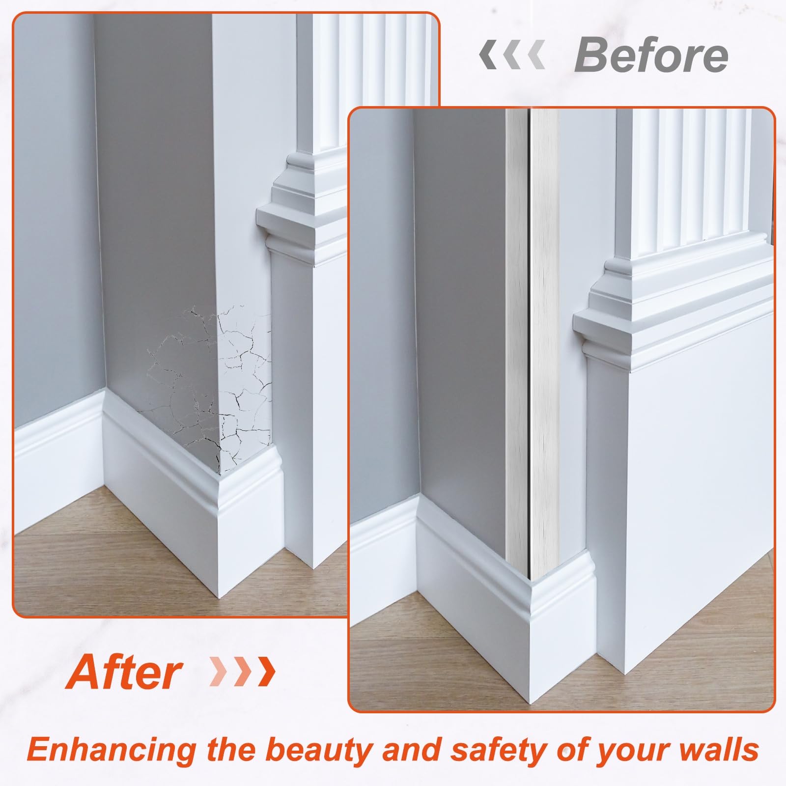 uxcell corner guard installed on a wall corner for a seamless look