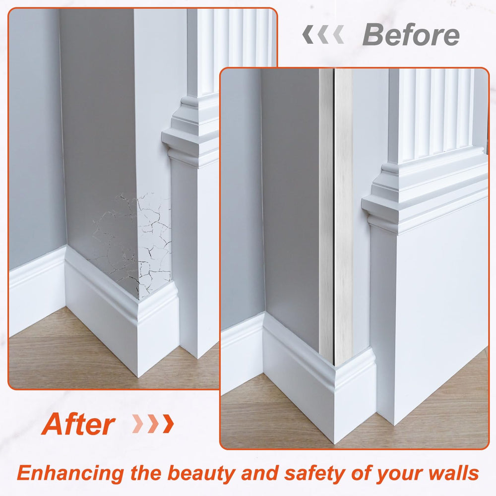 uxcell corner guard installed on a wall corner for a seamless look