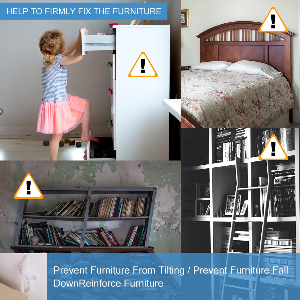 uxcell wide-application anchors fix bookshelves, cabinets, and dressers safely.