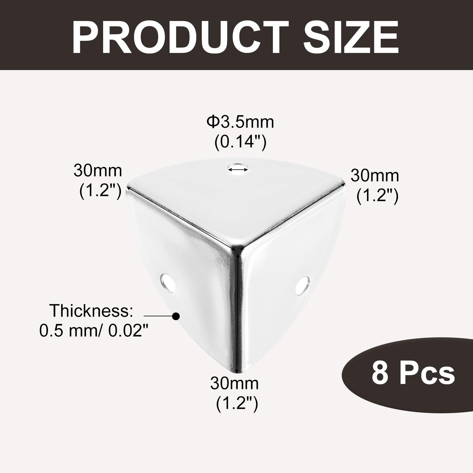 uxcell zinc alloy edge guard for cabinet corners with three mounting holes