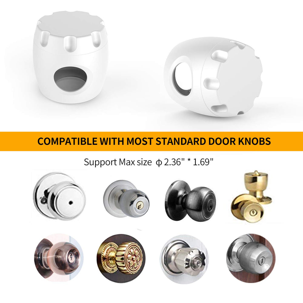 Uxoz compatibility image highlights fit on most standard doorknobs.