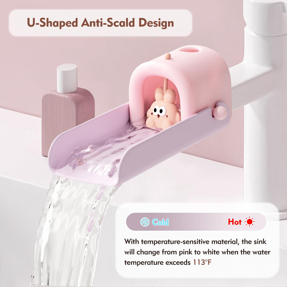 UYUOO faucet extender attached to faucet demonstrates dual-interface compatibility for most taps