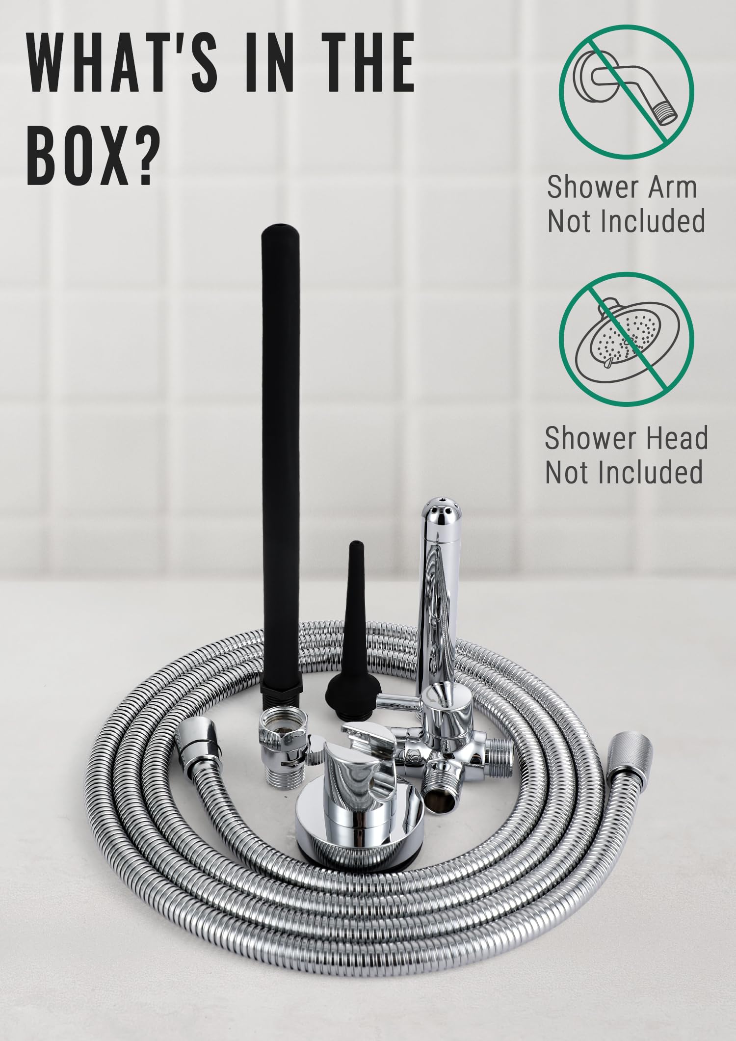 V-Frankness complete accessory set includes nozzles, diverter, hose and hook