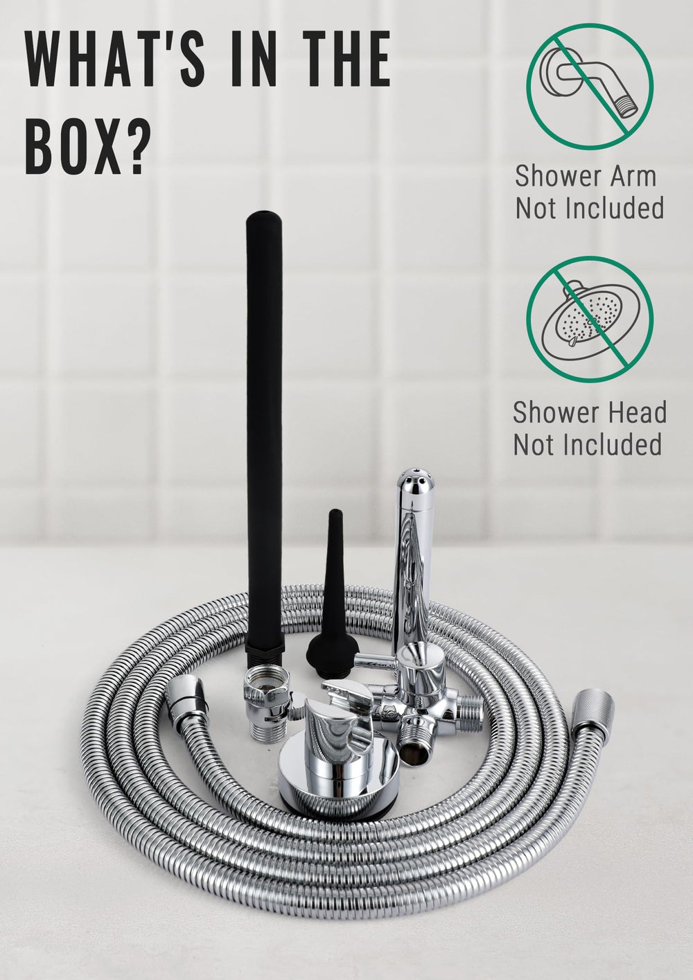 V-Frankness complete accessory set includes nozzles, diverter, hose and hook