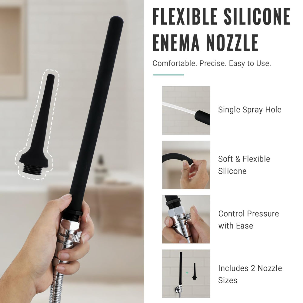 V-Frankness silicone 4-inch nozzle for targeted, gentle cleansing