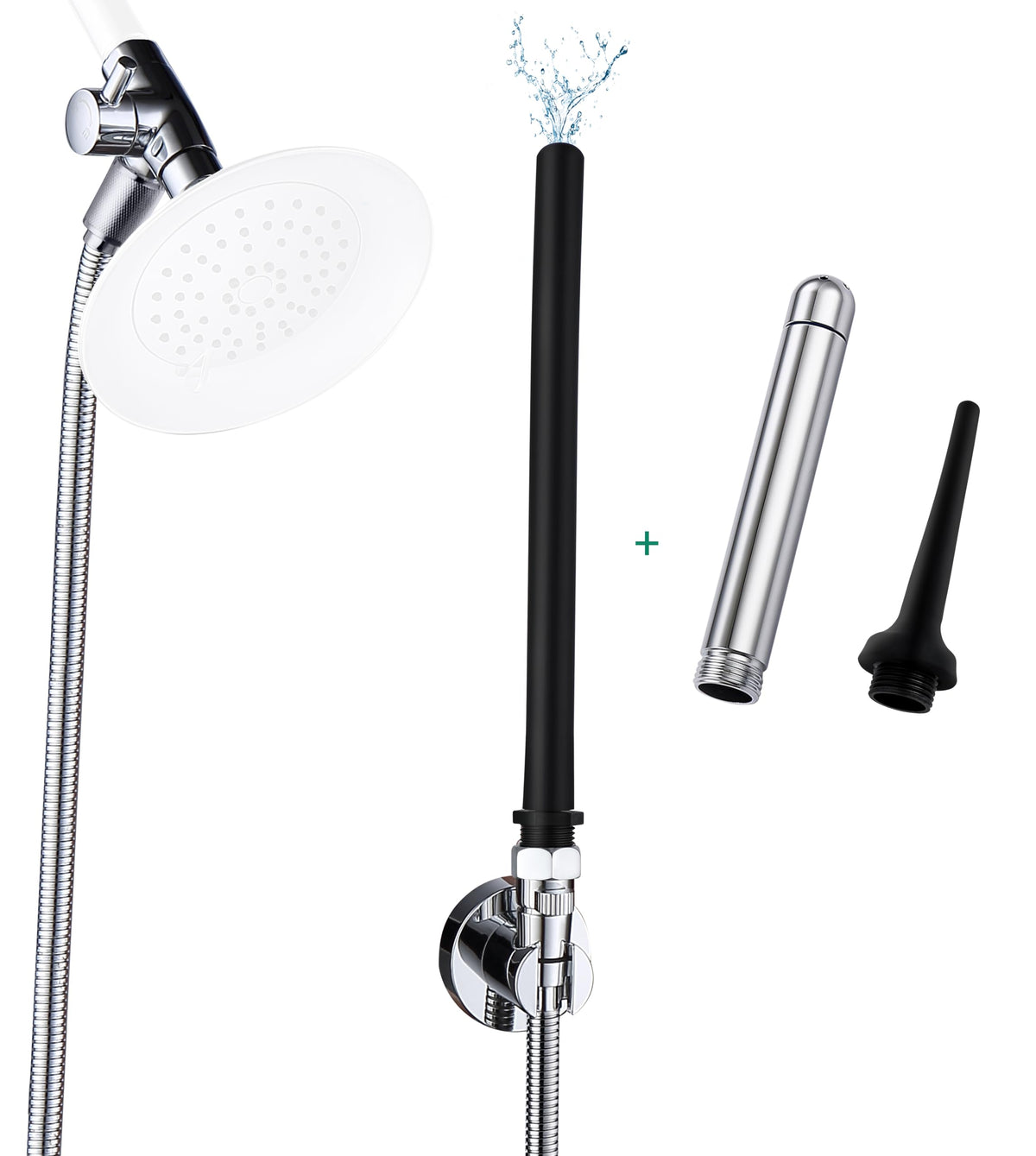 V-Frankness shower enema system with hose attachment offers flexible cleaning