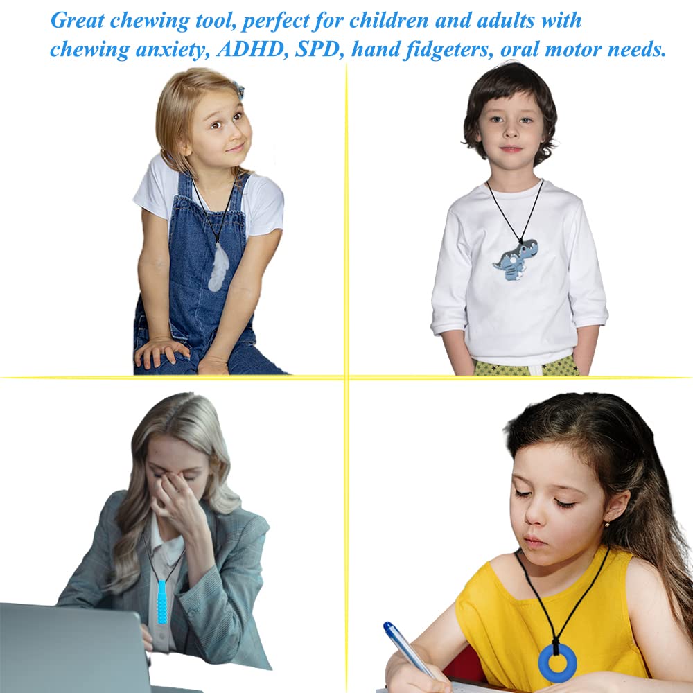V-TOP sensory chew necklaces 5 pack in grey for versatile use