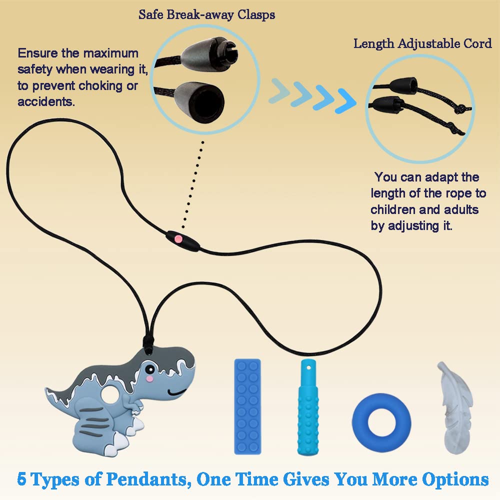 V-TOP chew necklace with building block texture for tactile stimulation