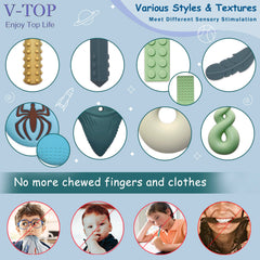 V-TOP chew necklace Circle shape for consistent bite-safe comfort and focus.