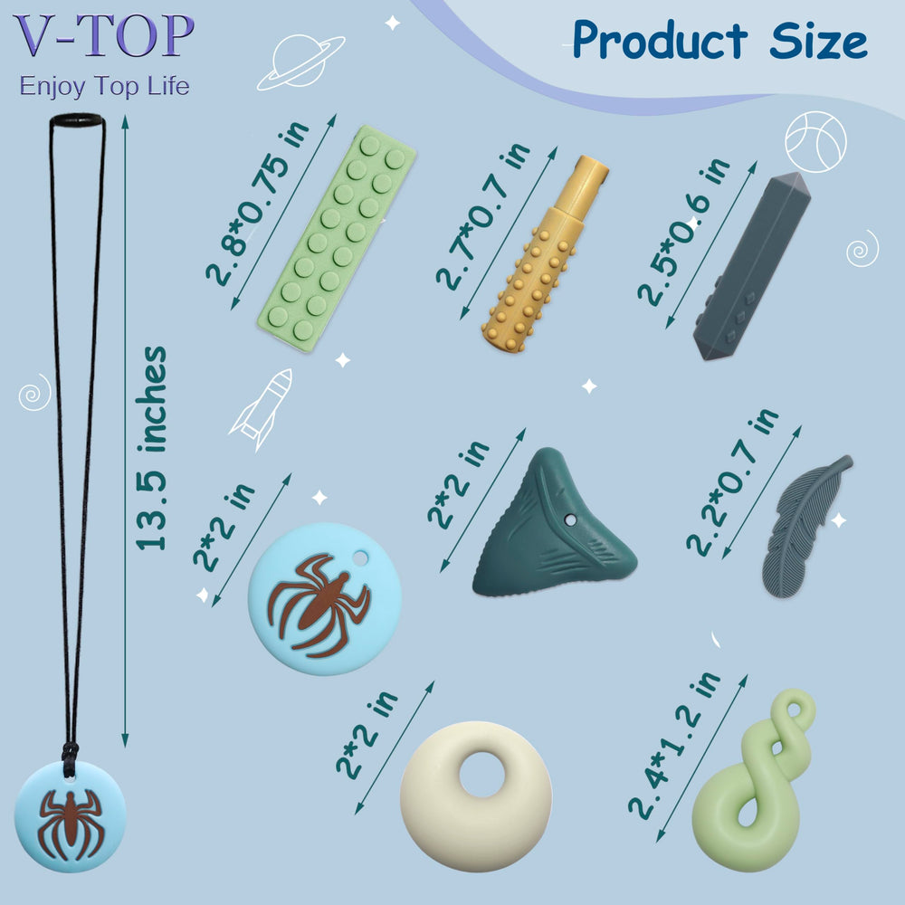 V-TOP chew necklace Crystal shape offering varied textures for engaging oral sensory play.