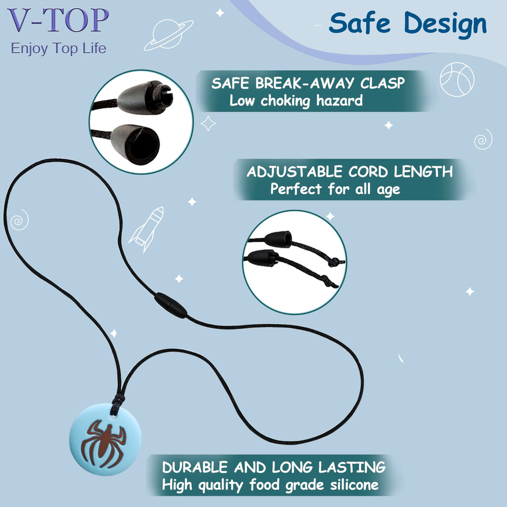 V-TOP chew necklace Mace shape supporting nibbling needs with durable silicone.