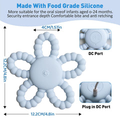 V7T7V7 vibrating chew toy offers 3 vibration settings to soothe teething.