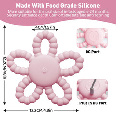 V7T7V7 vibrating teether with 3 settings for customizing soothing sensations