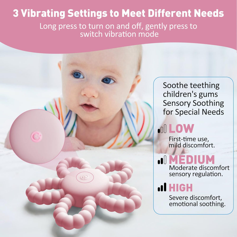 V7T7V7 teether travels easily, a comforting sensory companion