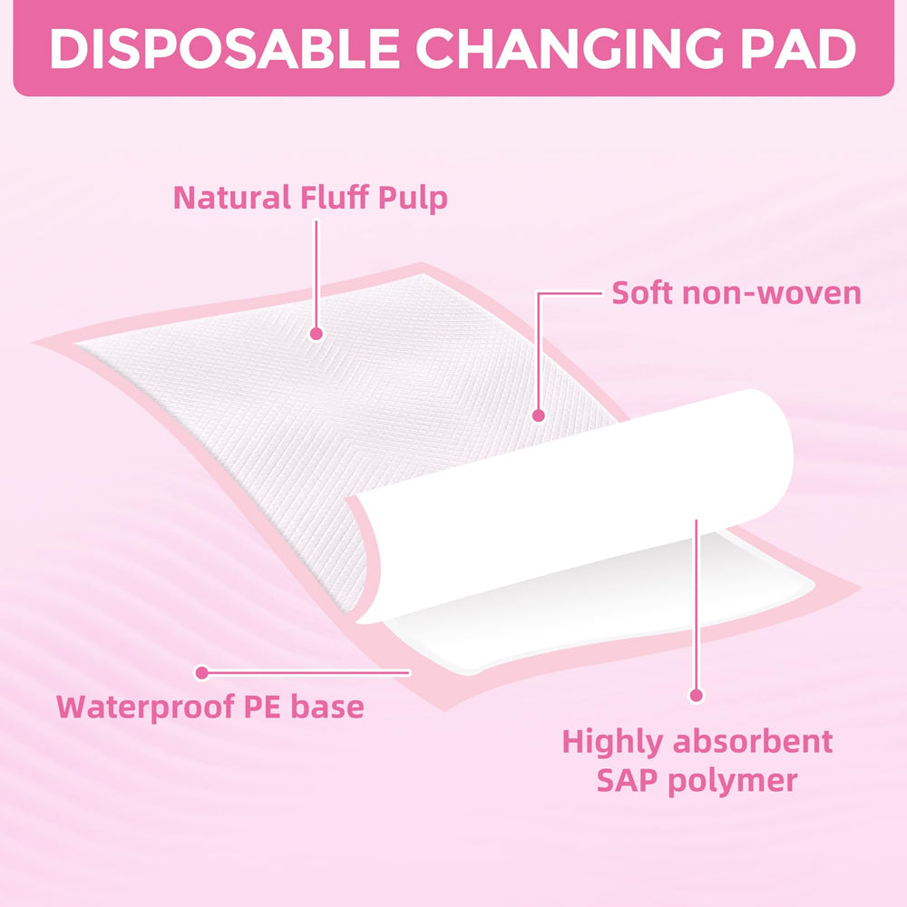 Vabrloy changing pad liner close-up highlighting absorbent surface and soft touch.