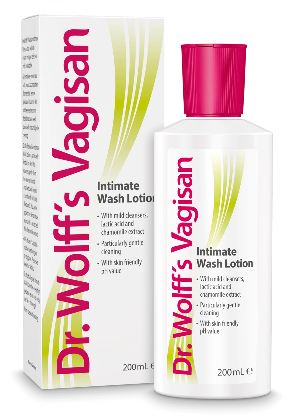 Vagisan Intimate Wash Lotion bottle offers gentle daily cleansing for sensitive skin.