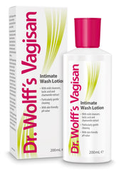 Vagisan Intimate Wash Lotion bottle offers gentle daily cleansing for sensitive skin.
