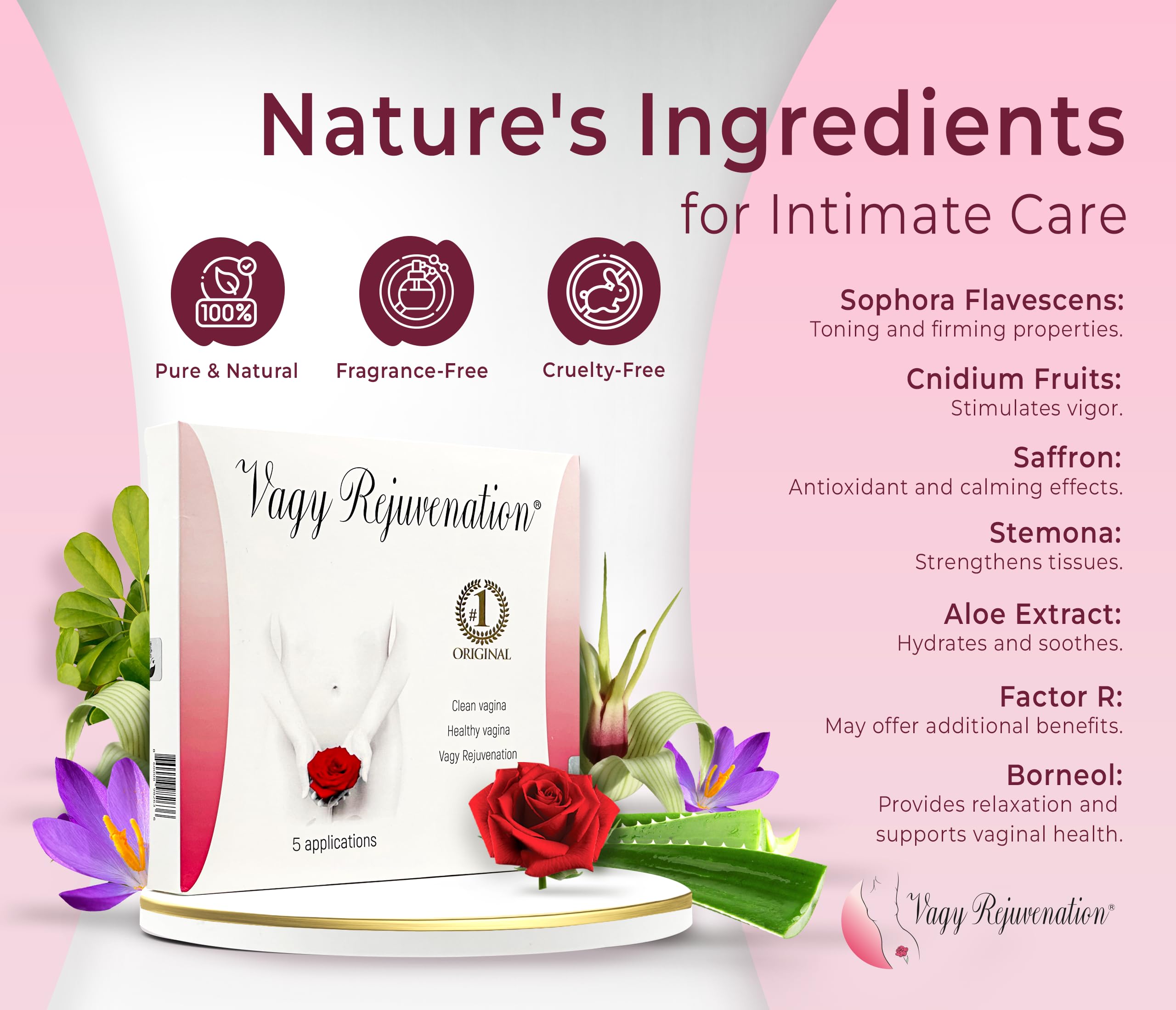 Vagy Rejuvenation aloe and saffron close-up highlight natural extracts