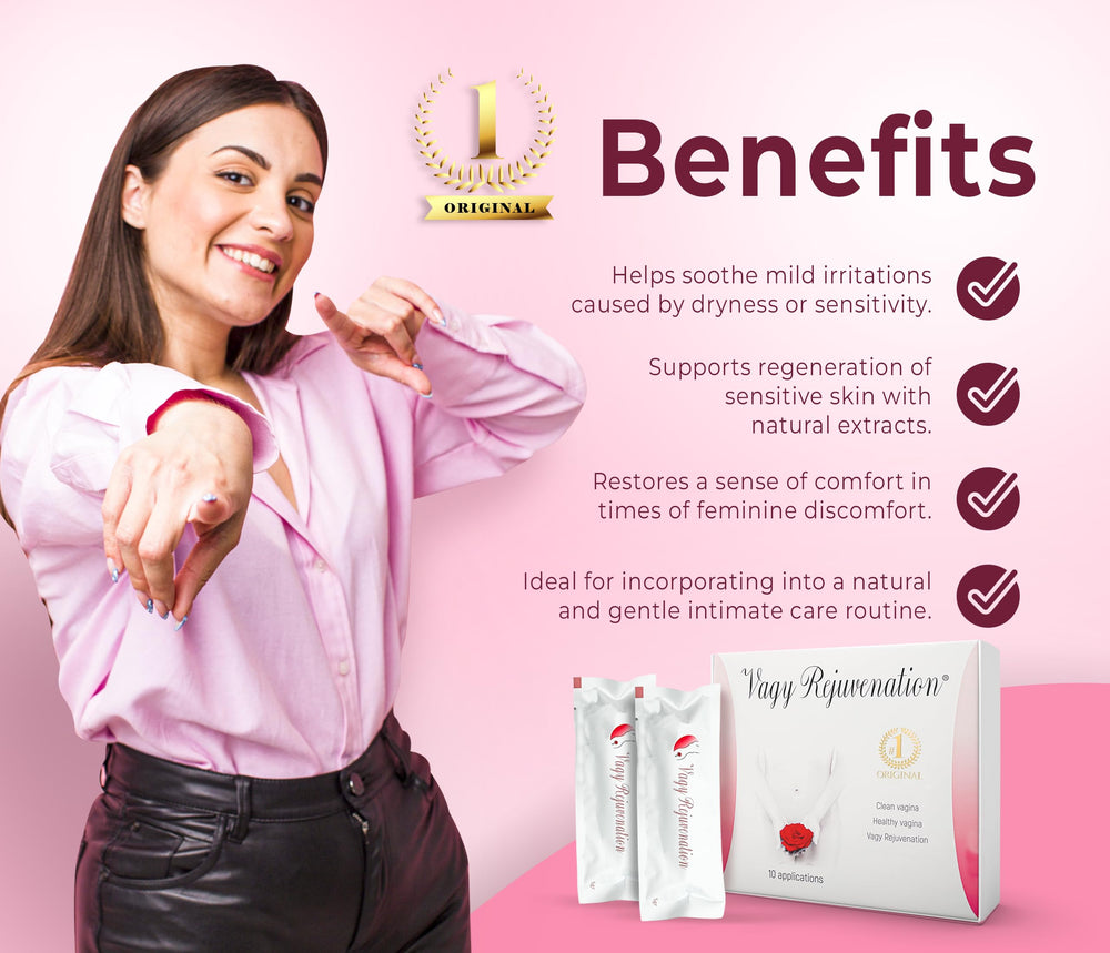Vagy Rejuvenation Herbal Gels box with ten applicators for ongoing intimate wellness routine.