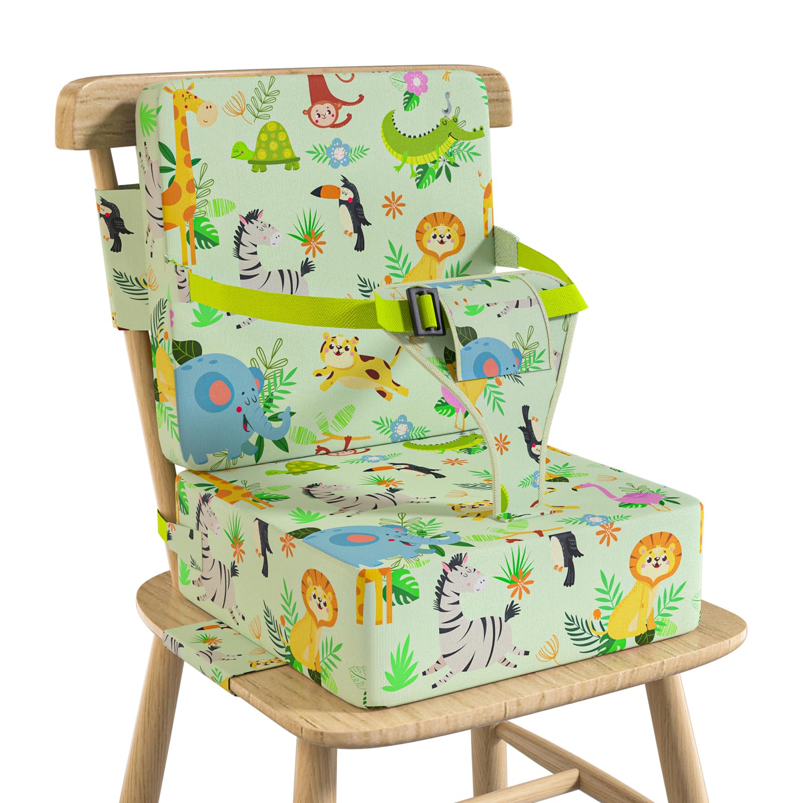 Vahlbeste booster seat backrest offers extra support during meals.
