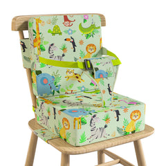Vahlbeste booster seat backrest offers extra support during meals.
