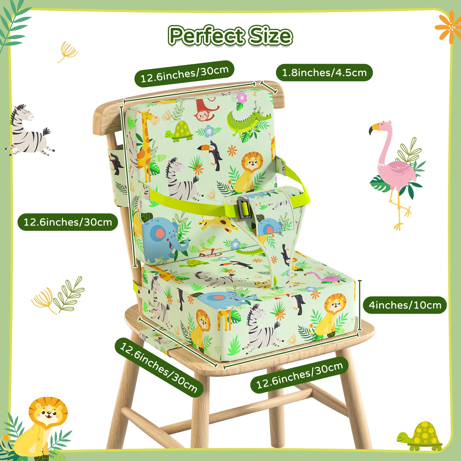 Vahlbeste booster seat compatible with most chairs for versatile dining.