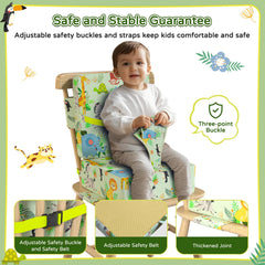Vahlbeste booster seat non-slip bottom prevents sliding on dining tables.
