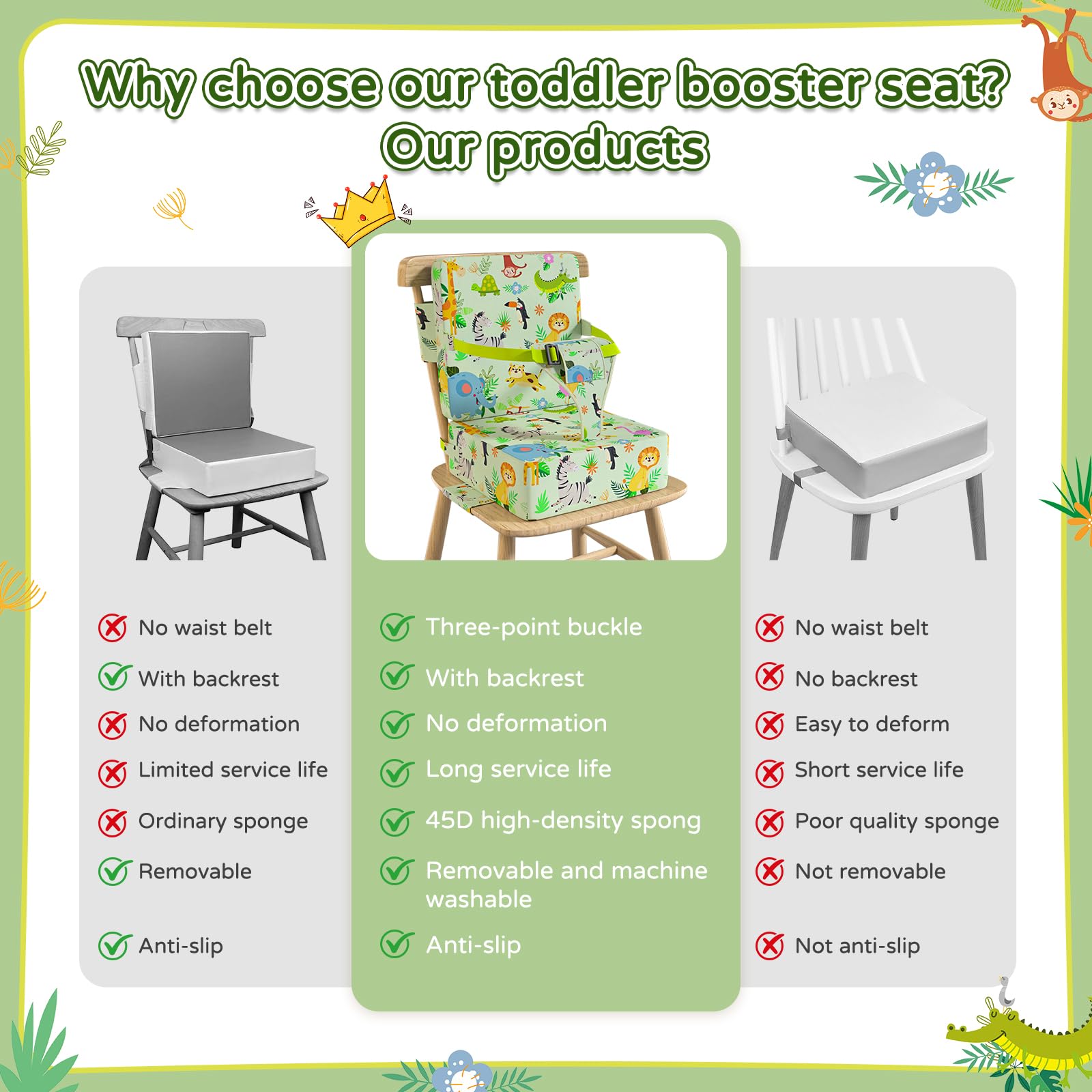 Vahlbeste booster seat washable cover simplifies cleaning routines.