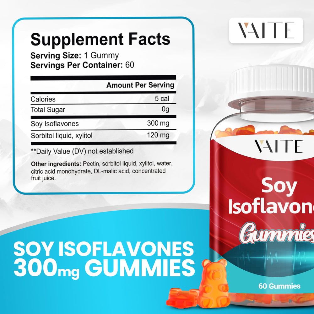 VAITE Soy Isoflavones vegan chewables jar prepared for daily use and bone health.