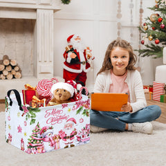 VAIVUSTO Christmas Basket collapsible feature in use saves space.