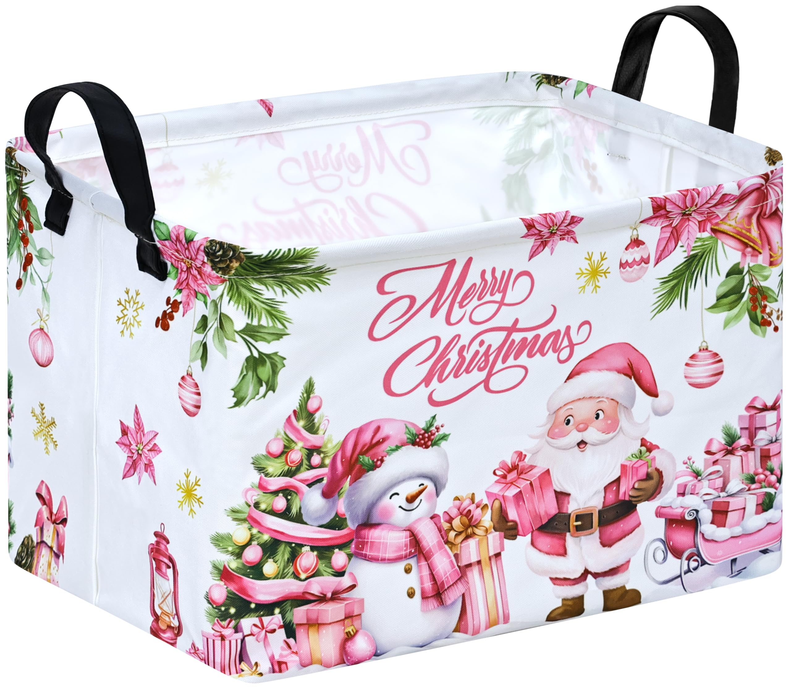 VAIVUSTO Christmas Basket front view for stylish home storage.