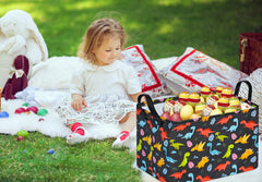 VAIVUSTO collapsible nursery hamper folds flat for space-saving storage when not in use.