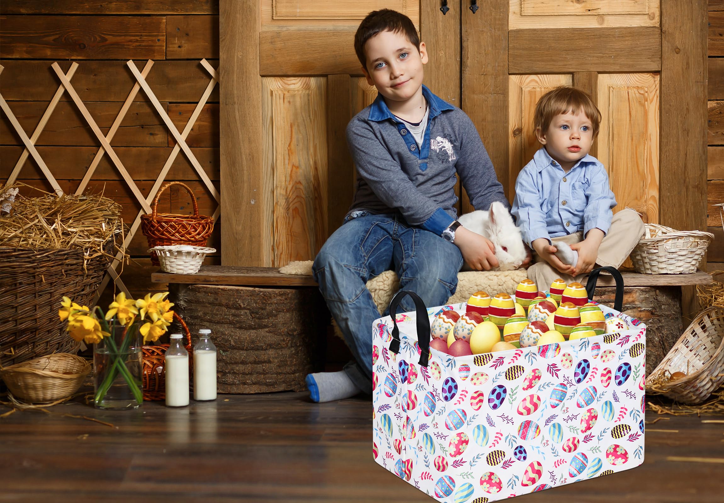 VAIVUSTO Easter Storage Basket handles on both sides simplify transport.