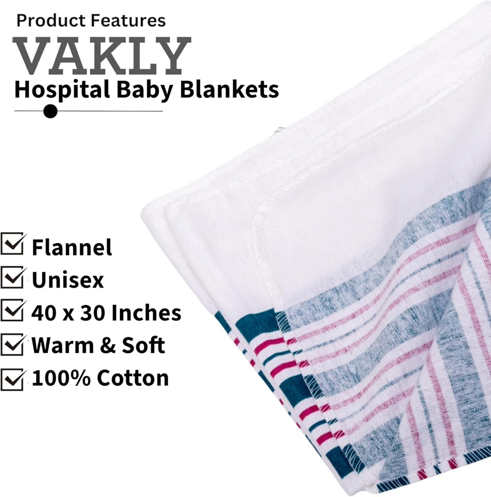 Vakly 100% cotton flannel close-up showing soft, breathable fabric for newborn comfort.