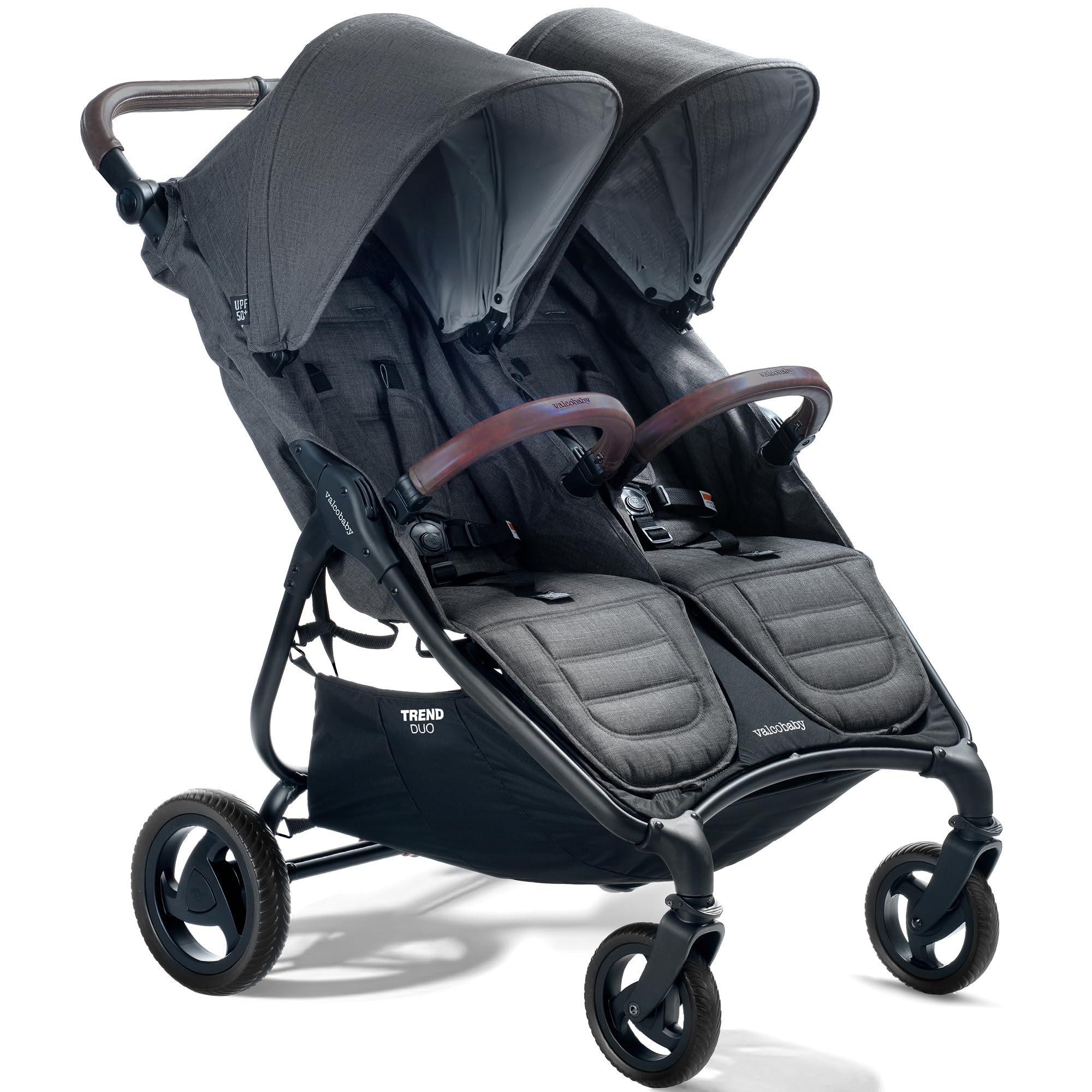Valco Baby Trend Duo side-by-side folded for compact storage