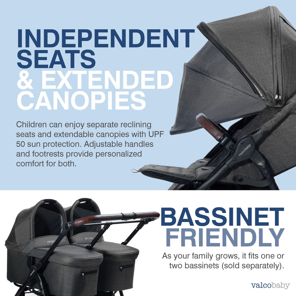 Valco Baby Trend Duo roomy storage basket with essentials