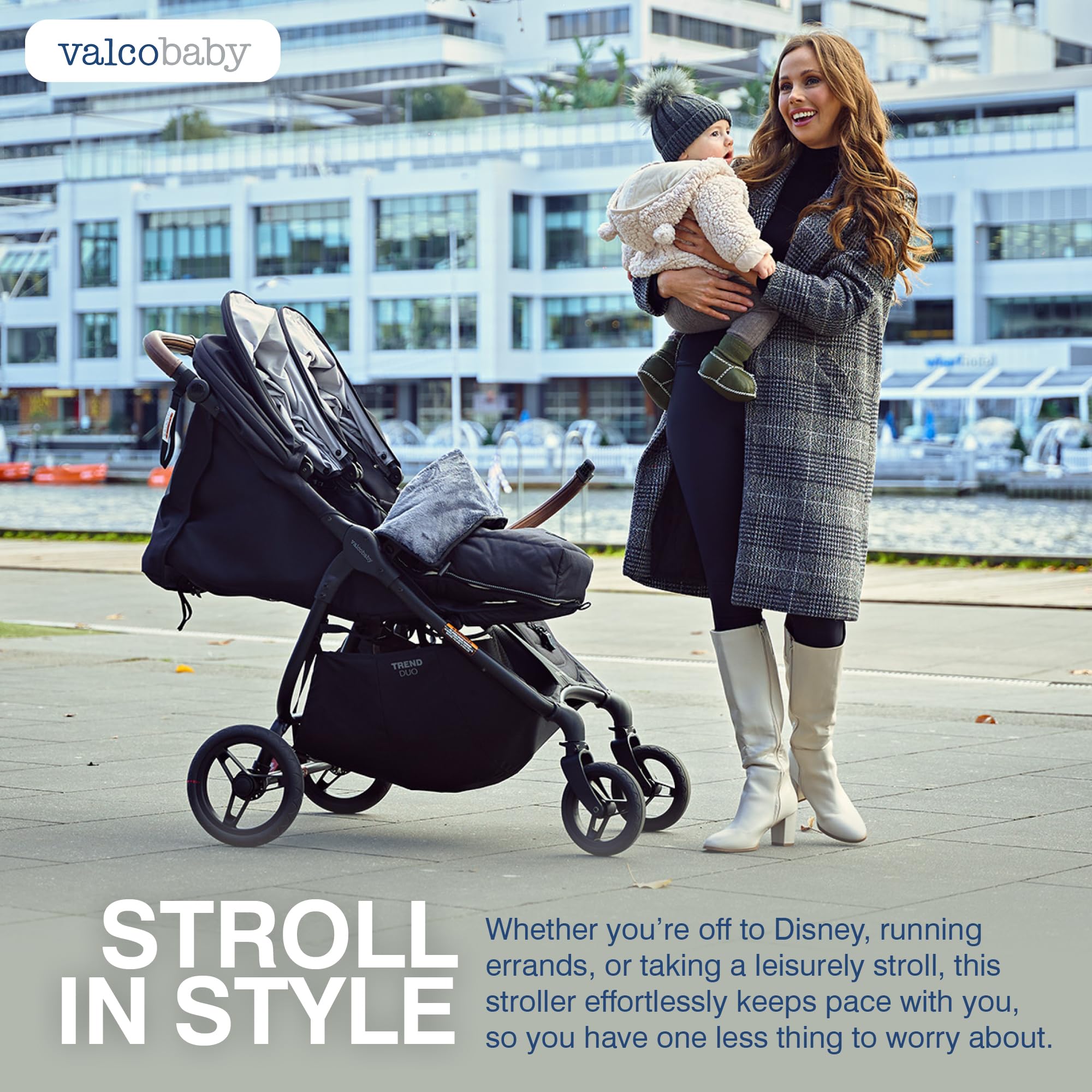 Valco Baby Trend Duo vents and peek-a-boo windows for visibility